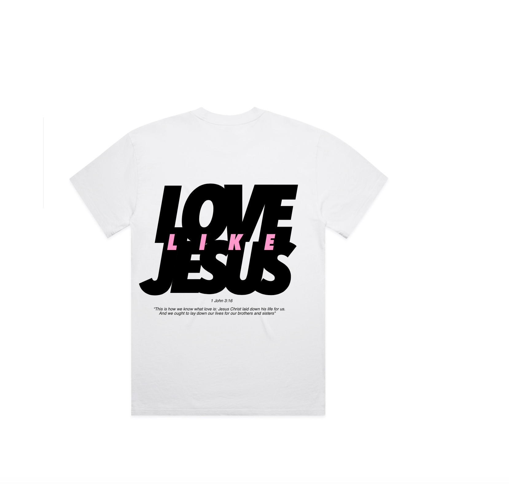 Garment of Love Tee - white/Black,Pink